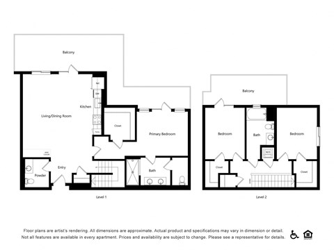 Floor plan for 3 beds, 3 baths, 1719 sqft